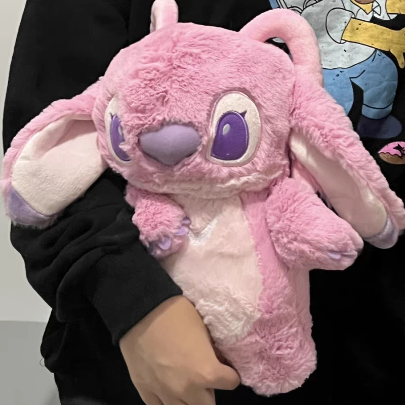史迪仔草莓熊毛绒注水热水袋可爱女生暖腹暖胃宿舍冬季保暖热敷暖