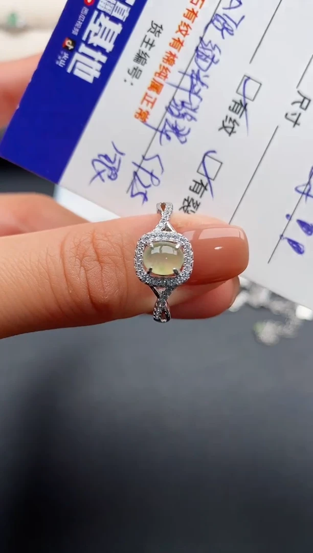 银S925镶嵌戒指翡翠444444444+2