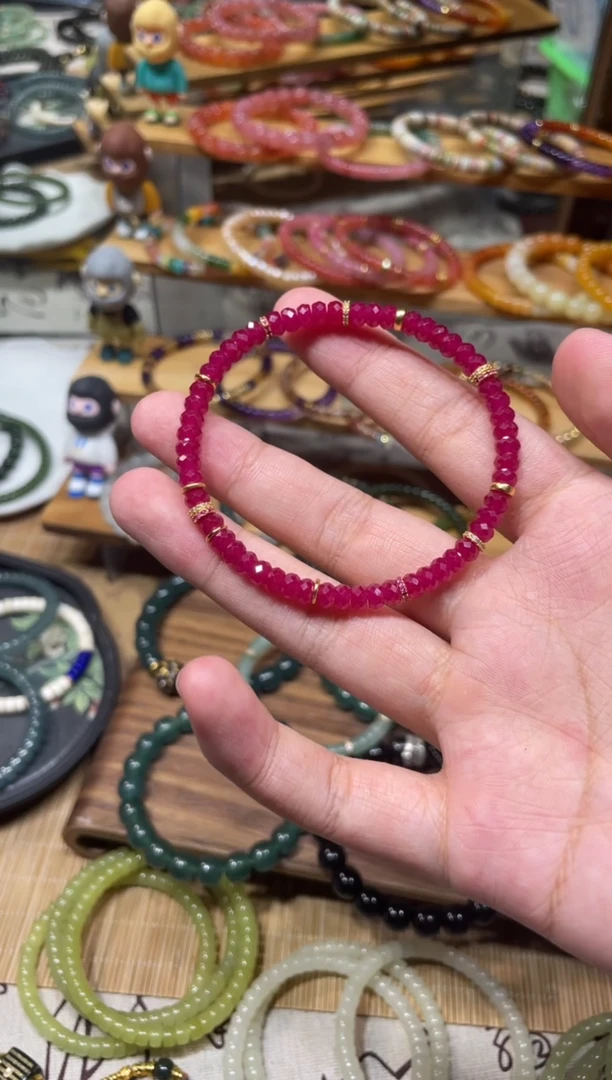 未镶嵌手串红宝石?*?5mm红宝石手串设计款（培育0