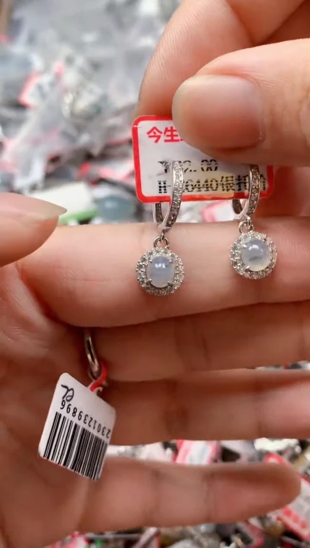 银S925镶嵌戒指翡翠天然A货缅甸翡翠
