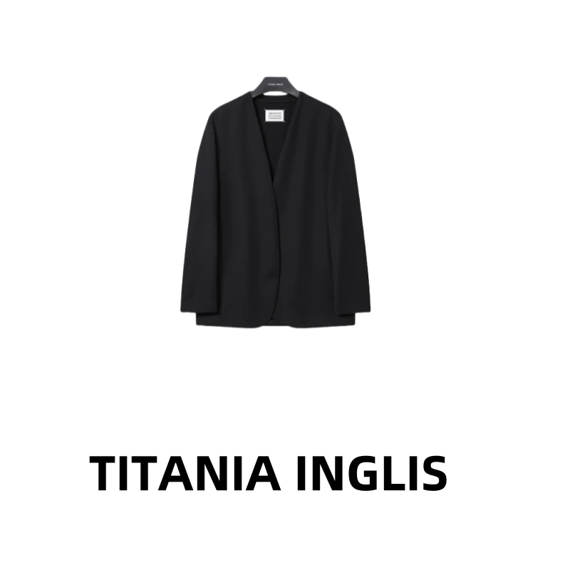 TITANIA INGLIS 百搭高级休闲西装外套女宽松显瘦小西服 D23-6007