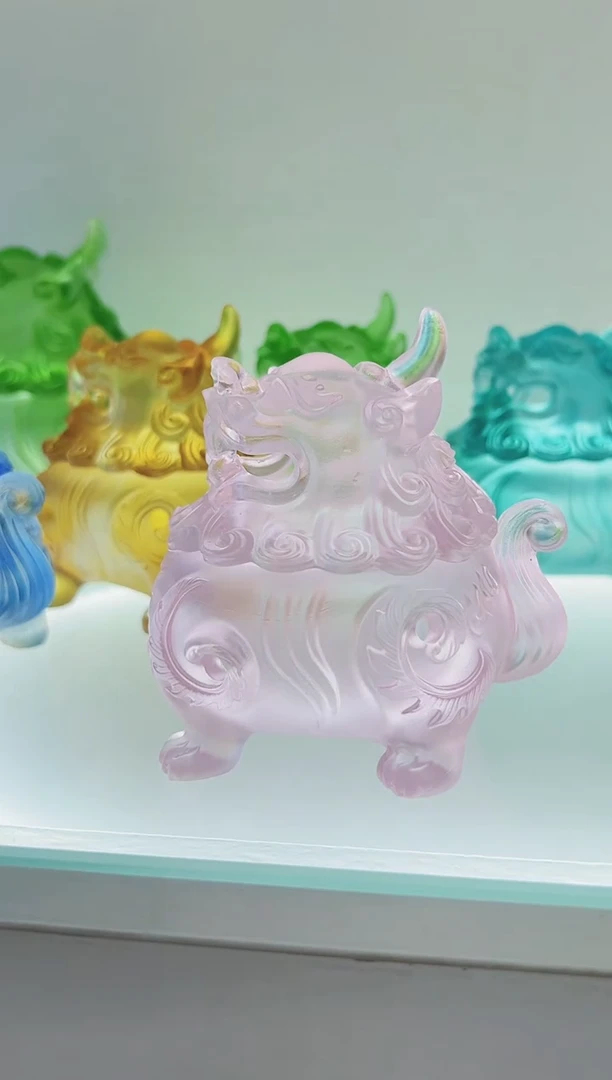 手工艺品琉璃古法琉璃小号狻猊香炉