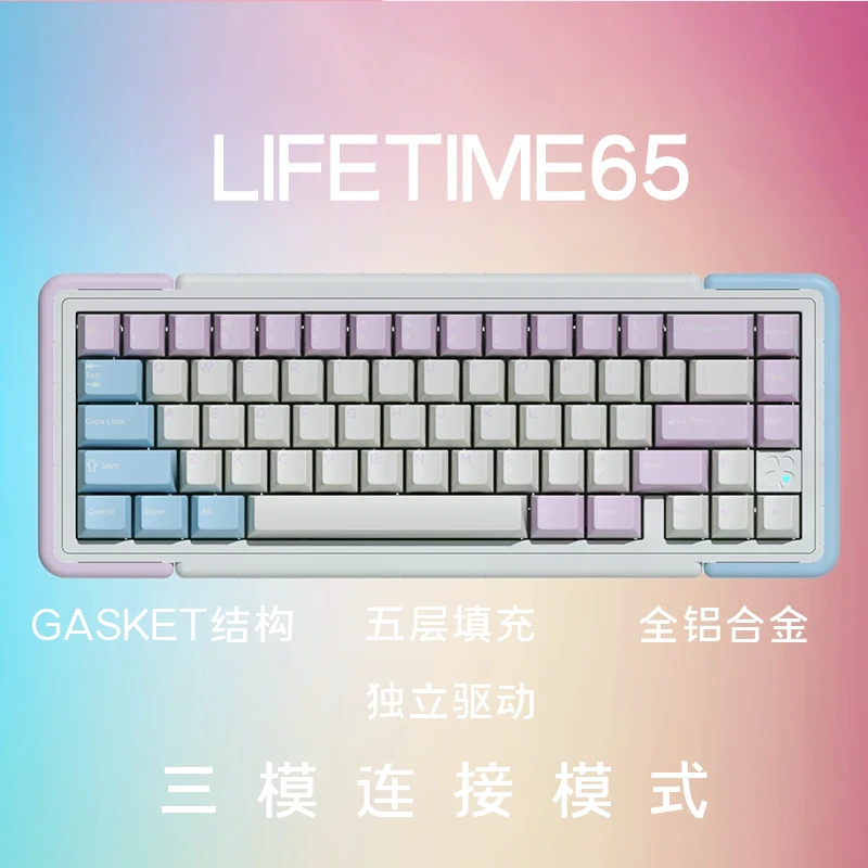 LifeTime65 机械键盘客制化套件 Gasket 结构CNC 铝坨坨三模RGB