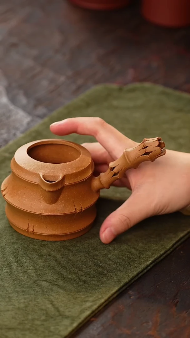 茶杯紫砂见素造器- 竹节高端