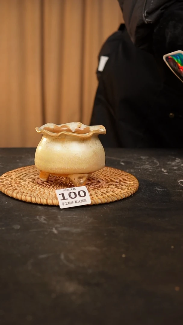 【闪购商品】瓷片100泥泥手工花盆口7高8