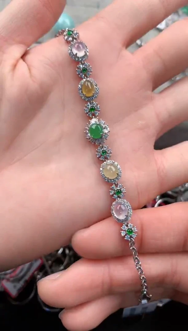 银S925镶嵌戒指翡翠444   4