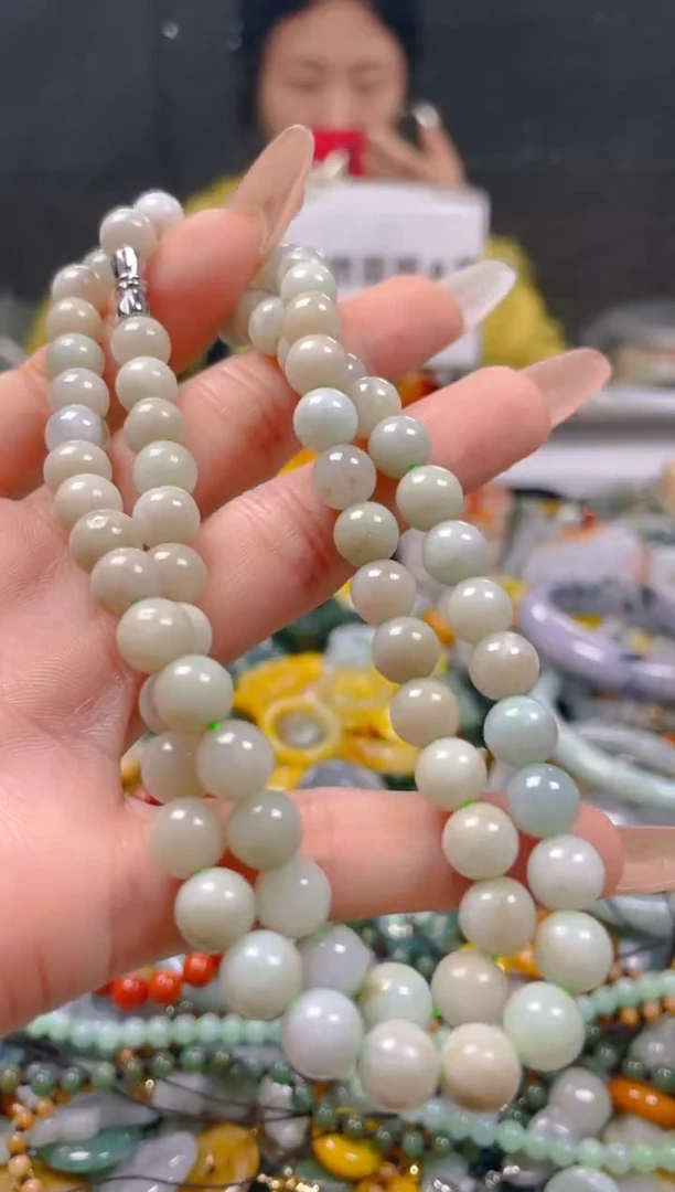 【闪购商品】翡翠颈饰未镶嵌7-8MM/A/翡翠A货一图一物