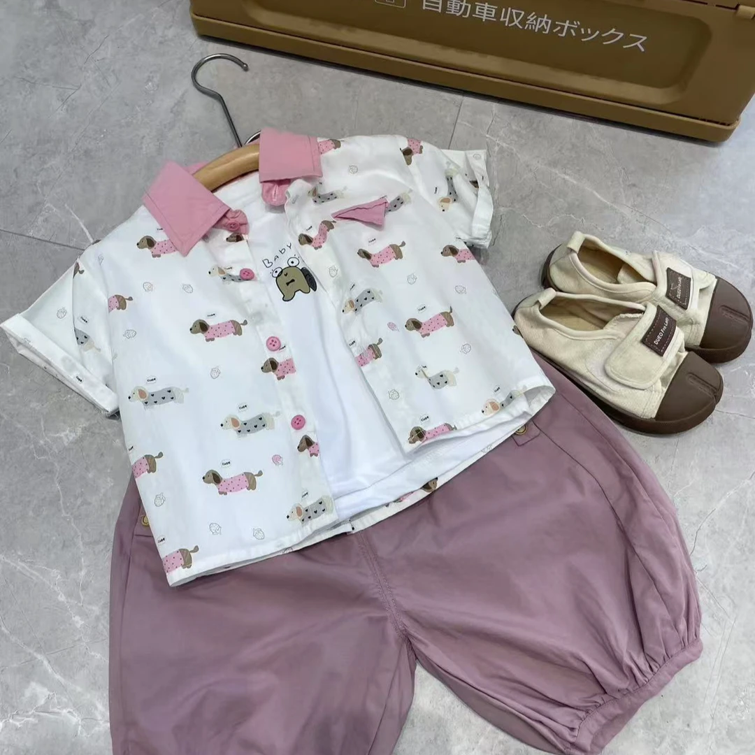 小橙子宝宝帅气衬衫套装