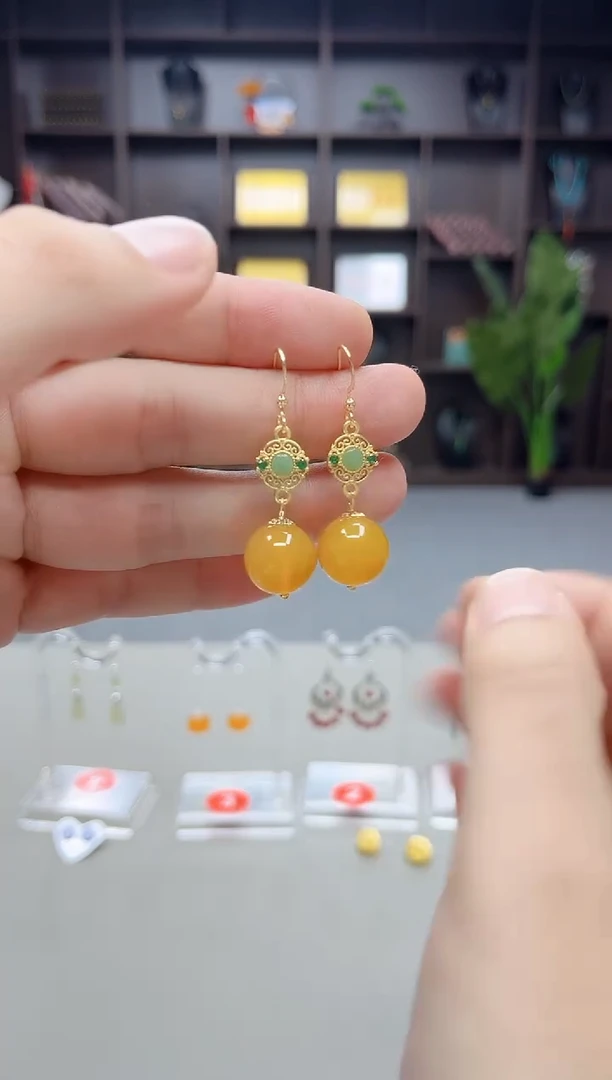 未镶嵌耳饰玛瑙/玉髓F01