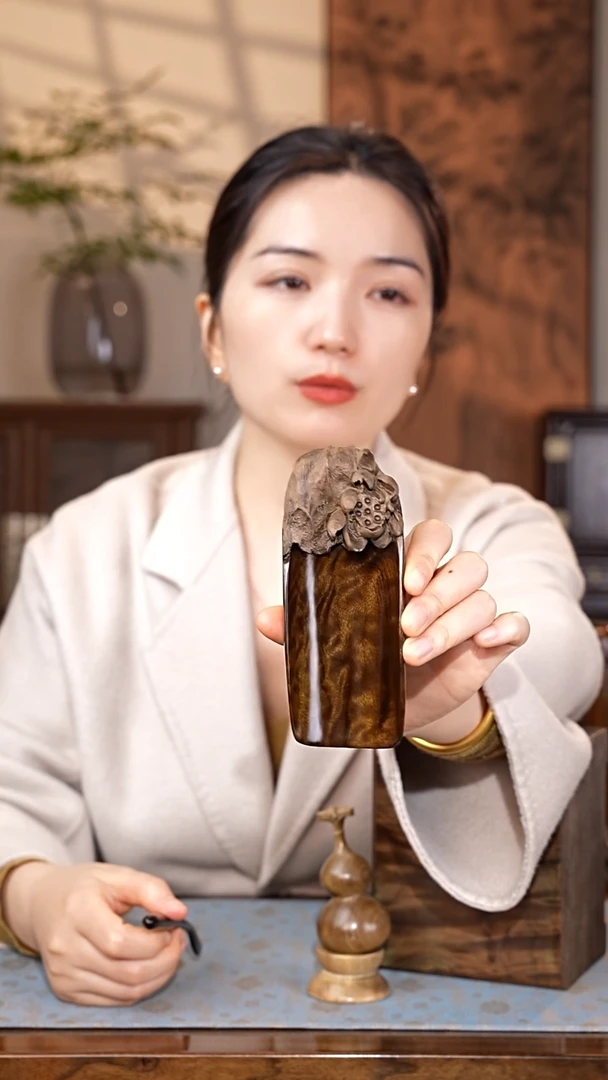 乌木类家具金丝楠阴沉木 3满纹茶则