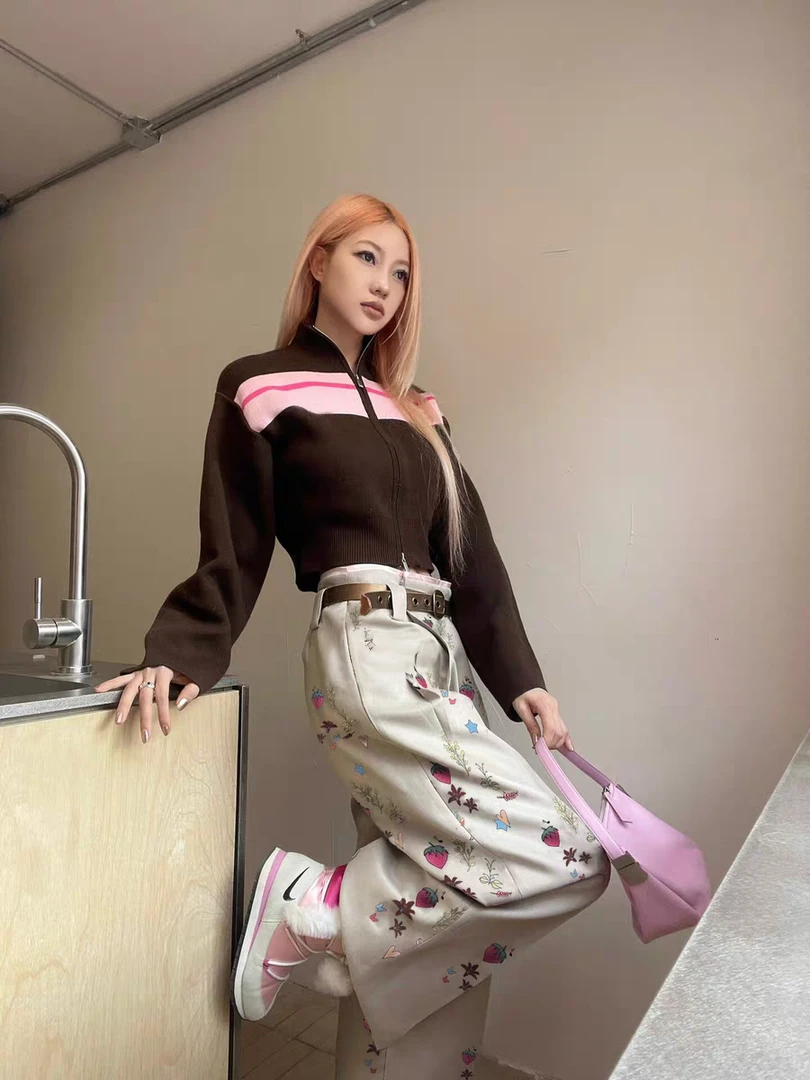 D潮牌拖地涂鸦阔腿裤1505