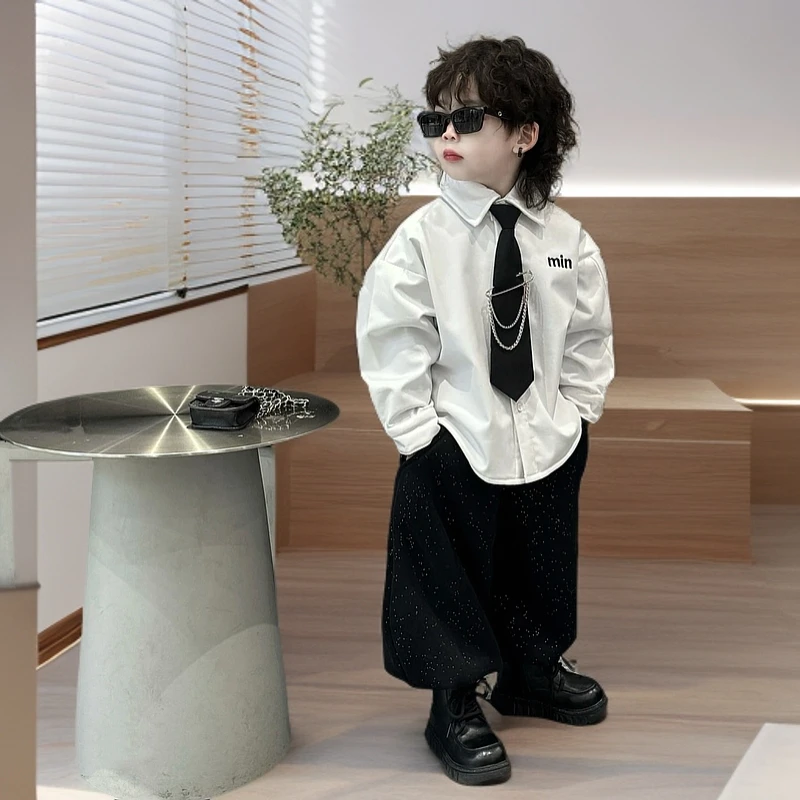 儿童加绒衬衫秋冬新款男童上衣翻领长袖韩版宝宝百搭洋气韩版潮款