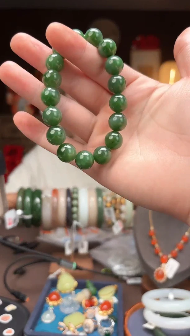 【闪购商品】和田玉AB217碧玉手串未镶嵌-