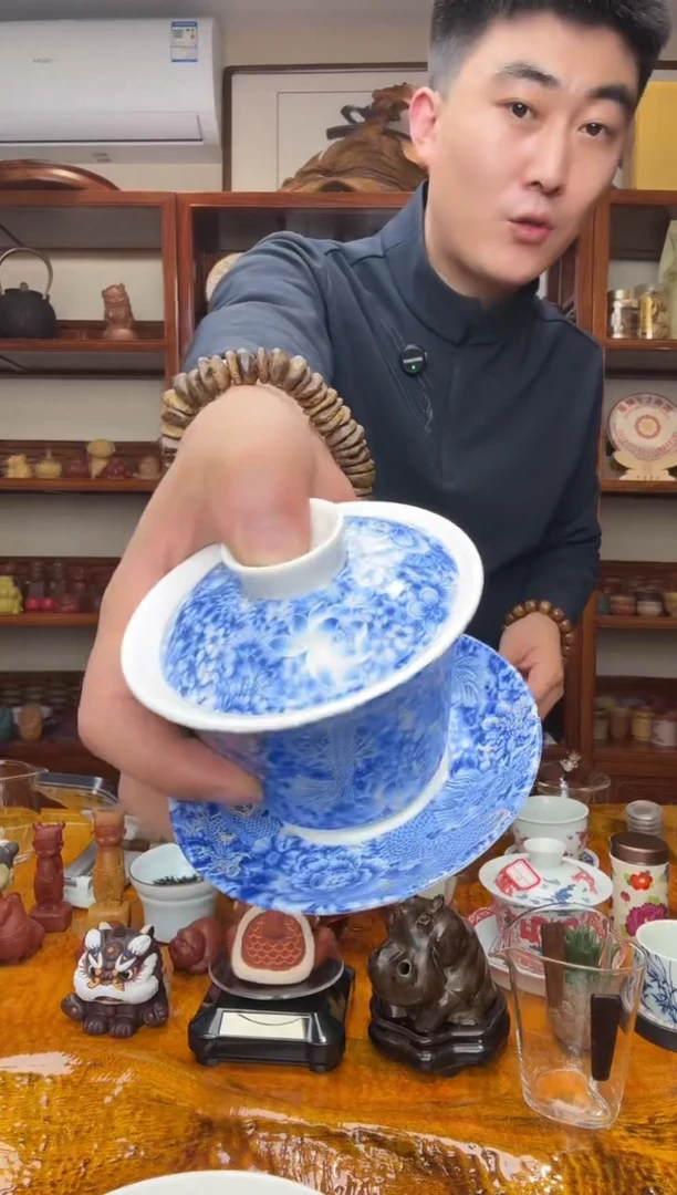 满绘盖碗精致好用8号