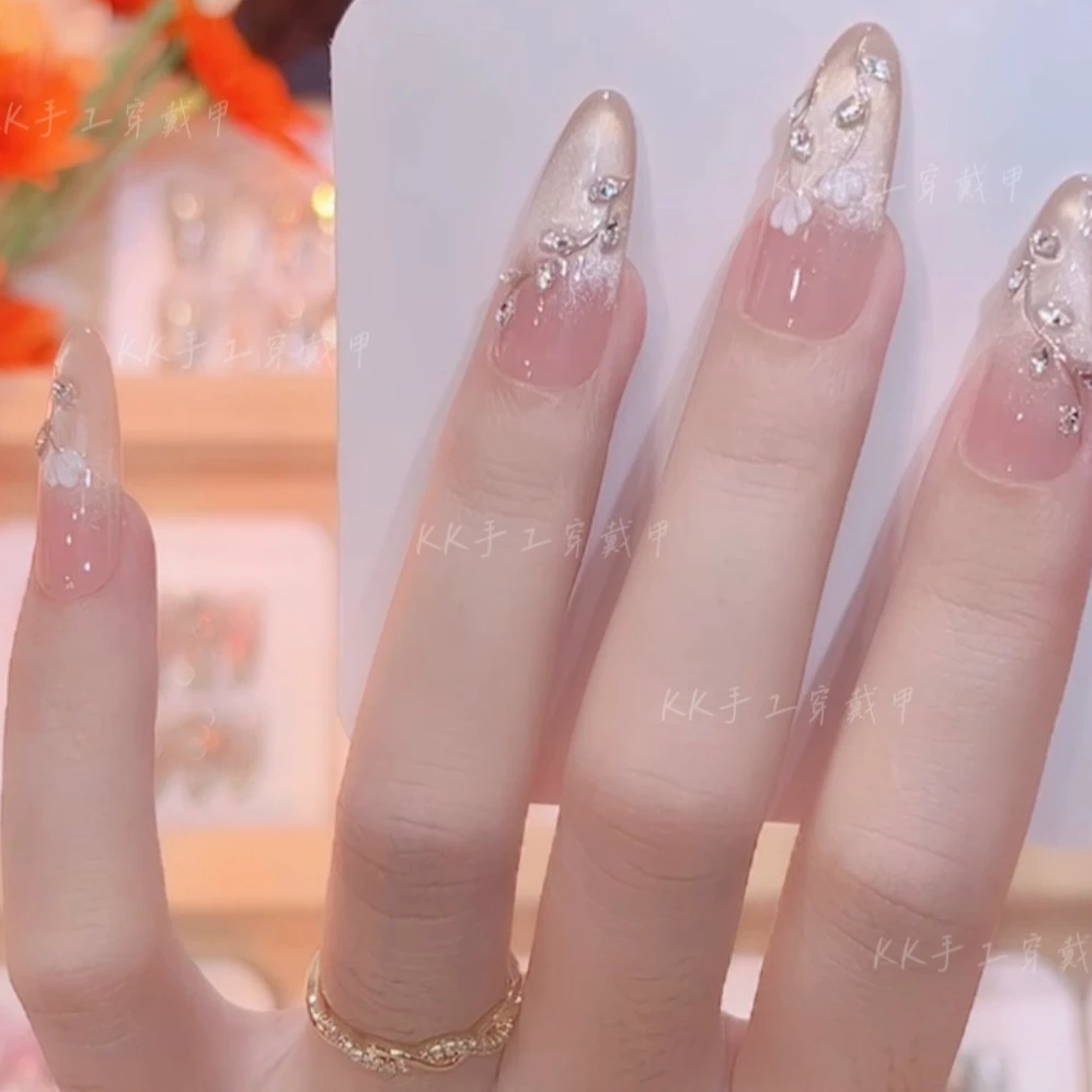 【金枝玉叶】纯手工精致裸色猫眼显白温柔可拆卸美甲穿戴式