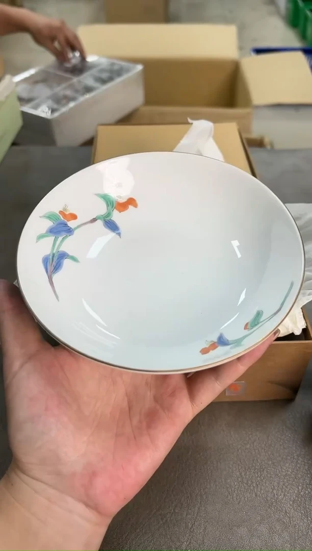 瓷片深川 五钵 原盒 皮小桃瓷器瓷器瓷器瓷器