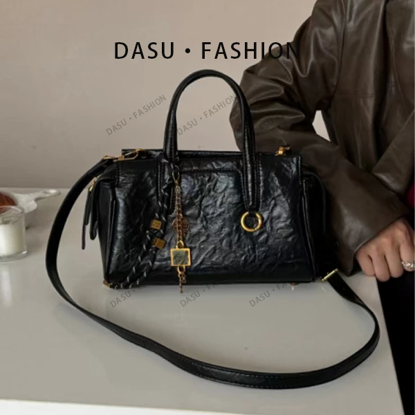 【苏总专属】SKL-7212-黑色女士时尚潮流气质小众腋下包斜挎包