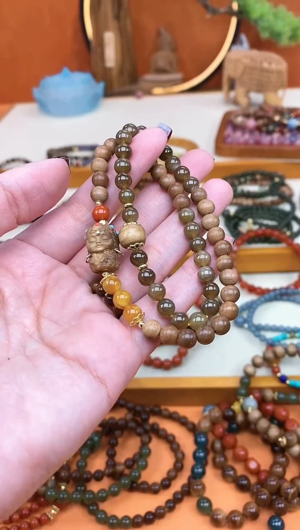 【闪购商品】檀香木手串/手链06老山檀香糖料度母双圈手串