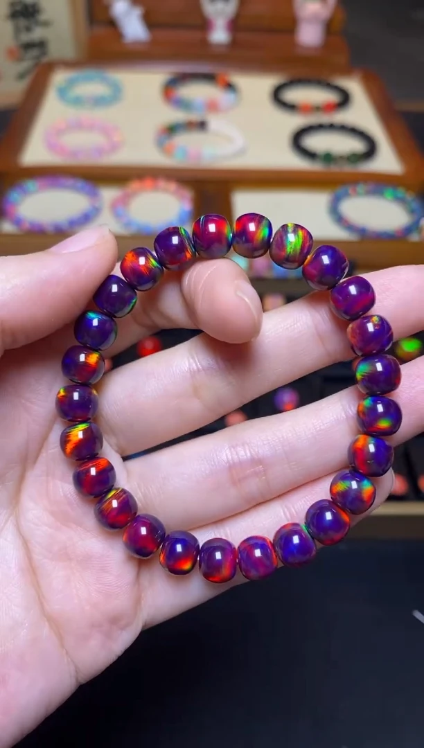 【闪购商品】树脂制品人工欧泊7*8mm单圈手串5