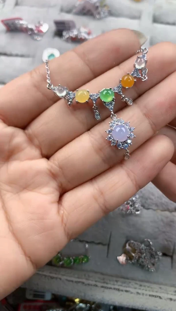 银S925镶嵌戒指翡翠14-14-14           4