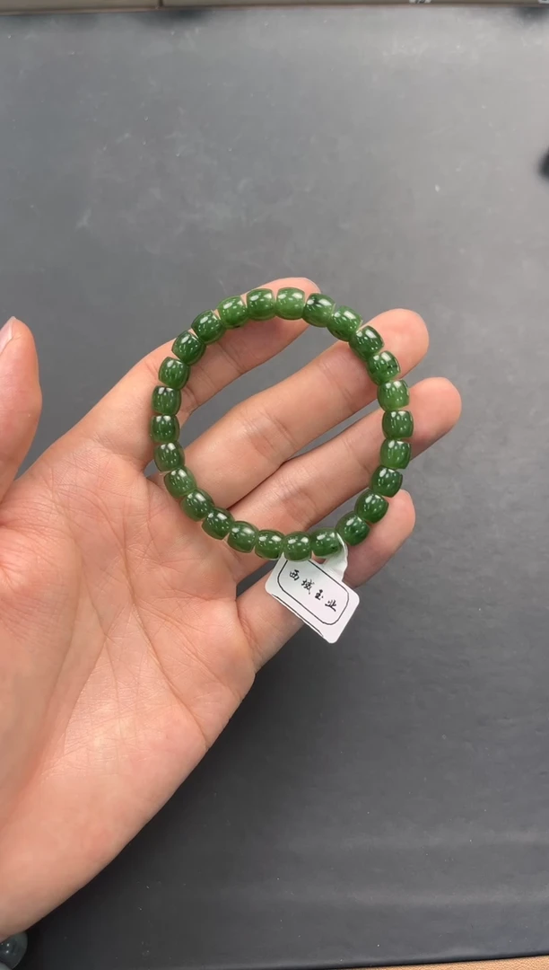 未镶嵌手串和田玉和田碧玉直切手串卡8微色差