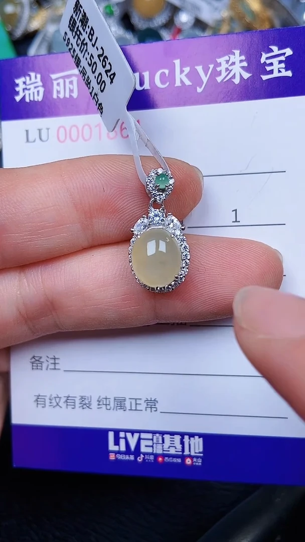 颈饰银S925镶嵌翡翠861