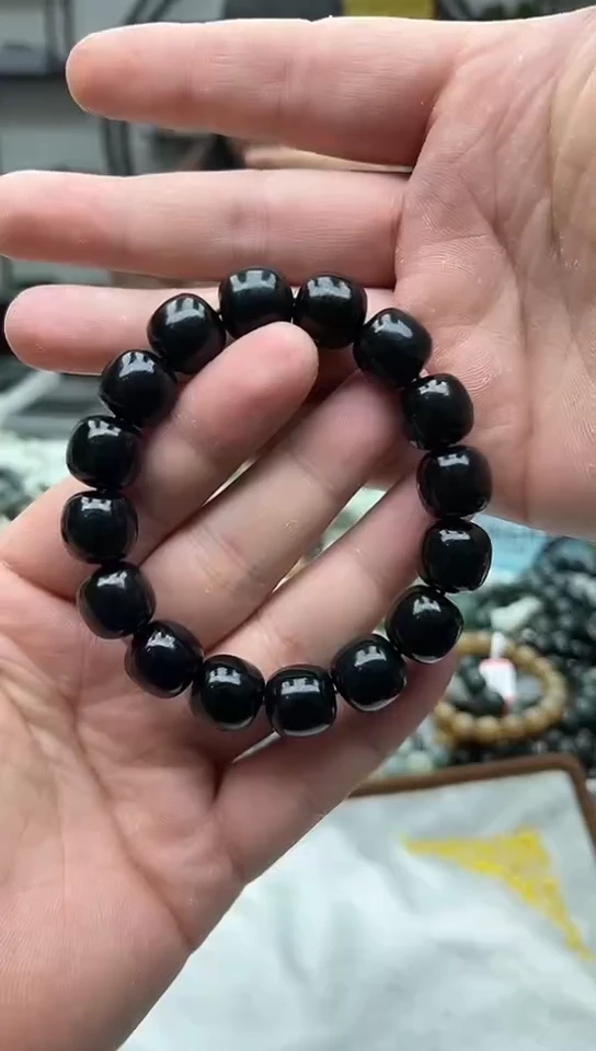 未镶嵌手串和田玉纯天然新疆塔县黑青14