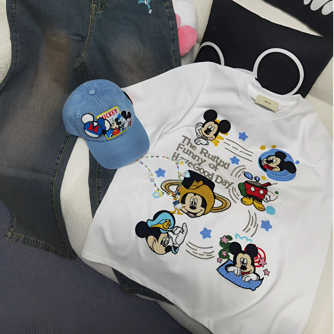 BLX--25035（深圳出品）新款小众设计款重工米奇刺绣上衣