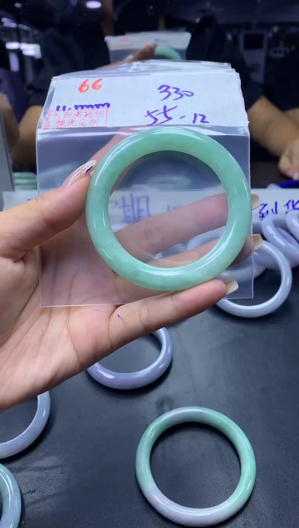 未镶嵌定制翡翠66手镯55+330元+拍一发一