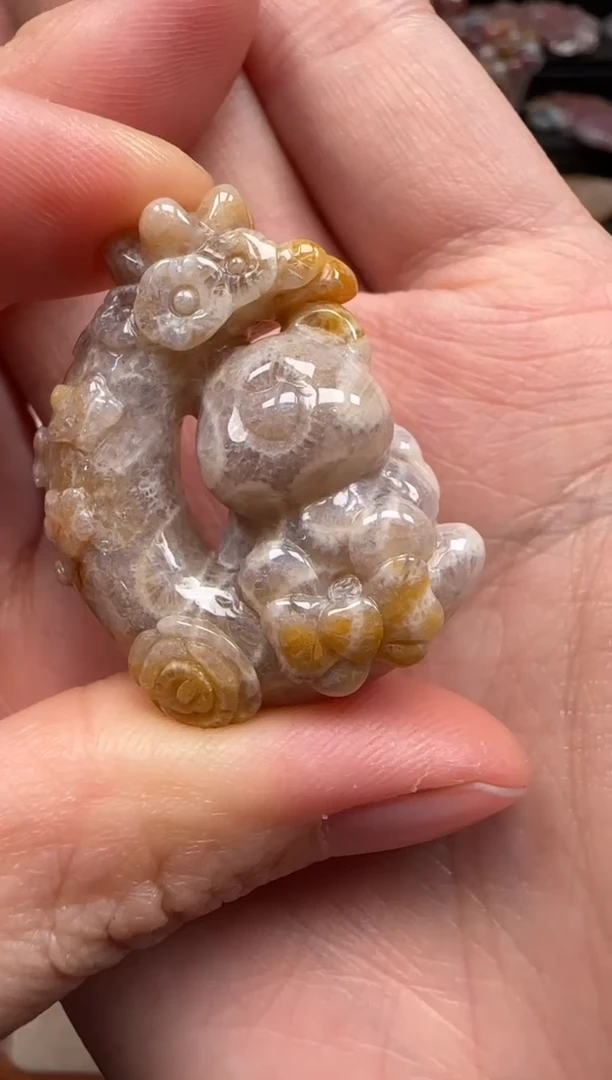 【闪购商品】硅化珊瑚（珊瑚玉）颈饰未镶嵌723