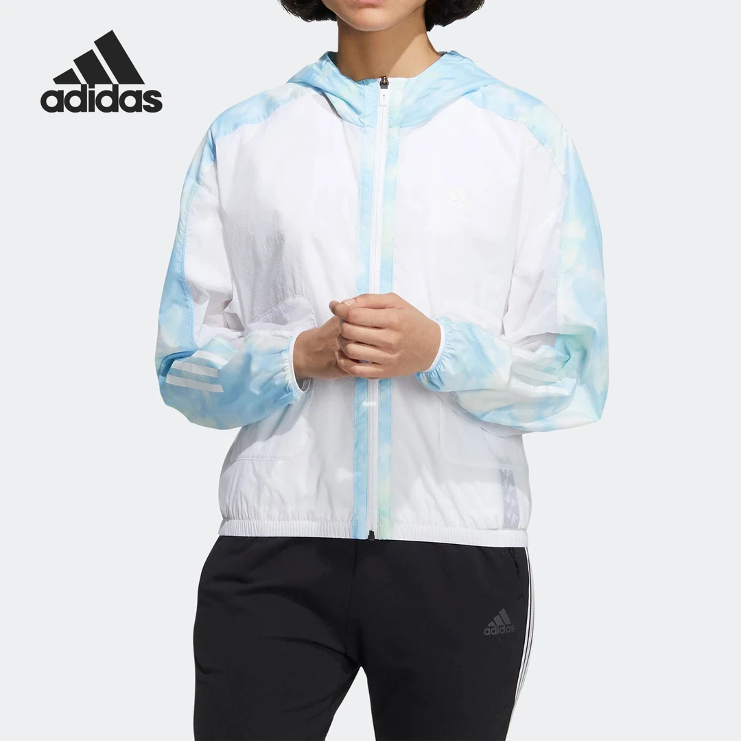 Adidas/阿迪达斯 女子 WINDBREAKER 运动休闲连帽夹克外套 HI6828