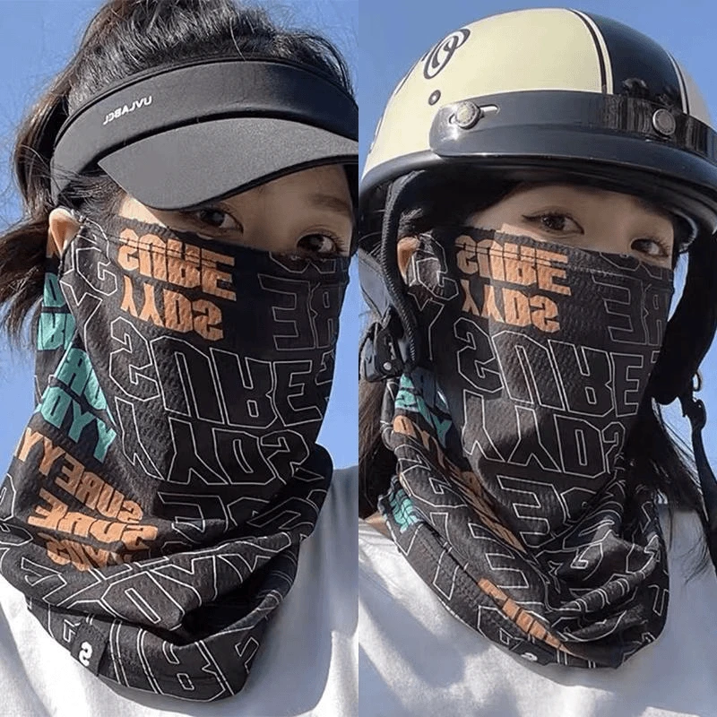 沙漠防沙面罩专用防晒徒步男女冰丝挂耳遮阳夏天腰果花骑行面巾gh