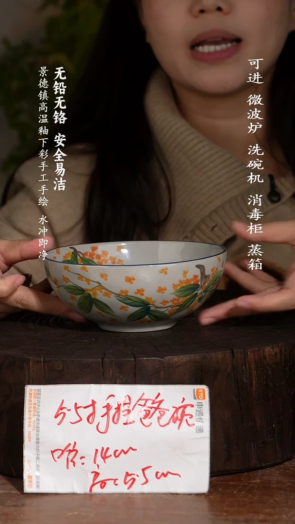 碗陶瓷景德镇高温瓷釉下彩手绘陶瓷