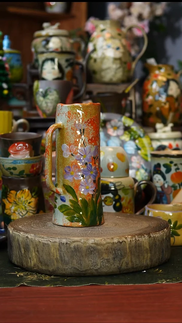 花瓶96景德镇手工手绘釉下彩