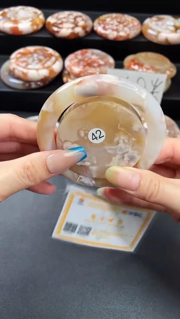 手镯玛瑙/玉髓未镶嵌石英质玉57圈56/57带(赠送镯心)