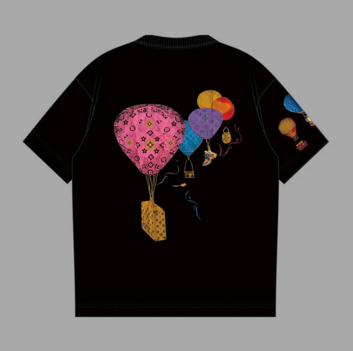【热气球】男女同款重磅纯棉刺绣短袖T恤男夏季新款T恤国潮半袖体恤