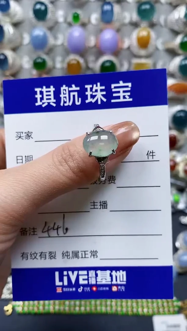 【闪购商品】翡翠戒指银S925镶嵌0446
