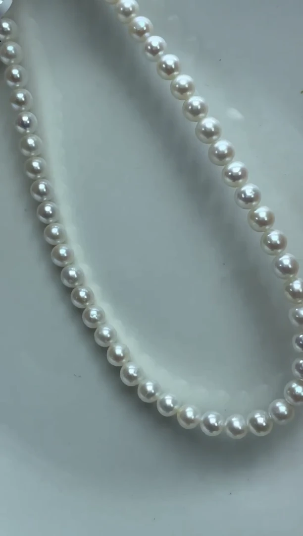 未镶嵌项链淡水珍珠5-6mm全珠白项链(多样性发一）