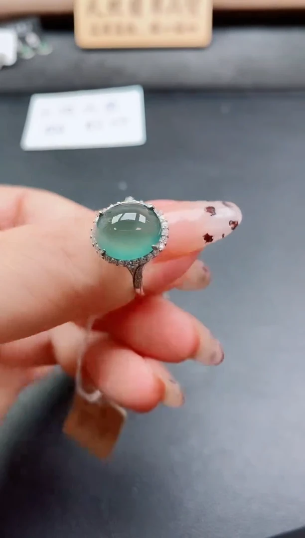 银S925镶嵌戒指翡翠1