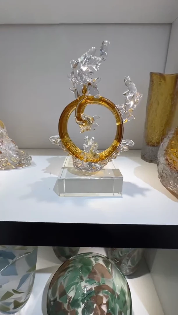 琉璃金色财源滚滚摆件