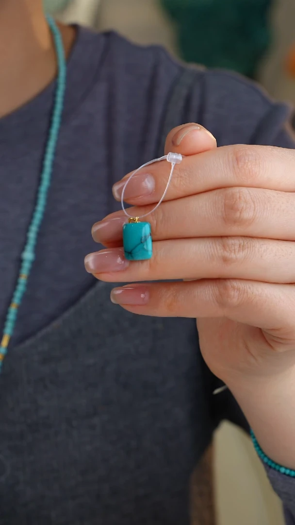 【闪购商品】绿松石吊坠(不含链)18K金镶嵌1