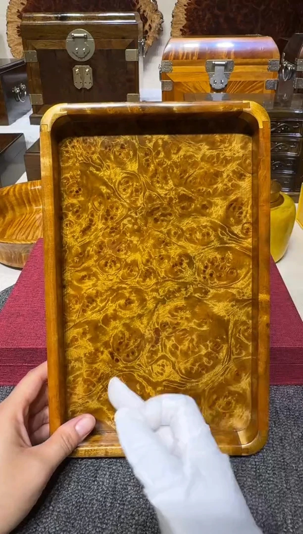 帝王之木：满留疤文承盘 长27宽17高3cm