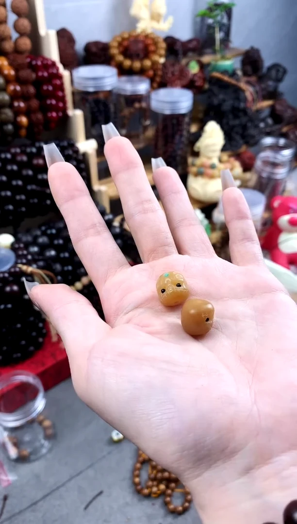 菩提手串/手链菩提雕刻鬼头配件2颗