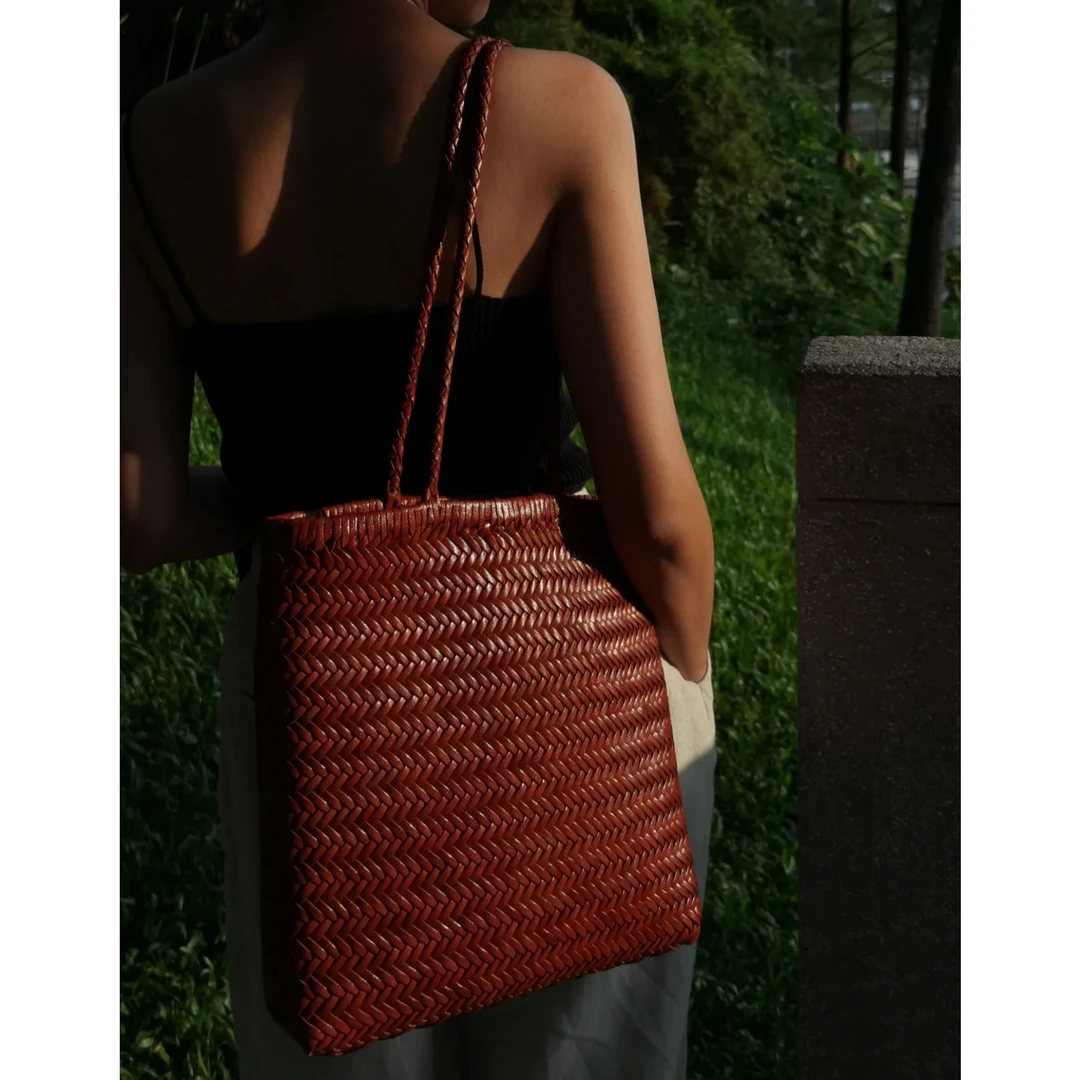 【Rumi小店】“订单款”25春夏高定轻奢单件斜跨牛皮编织单件包6717pj