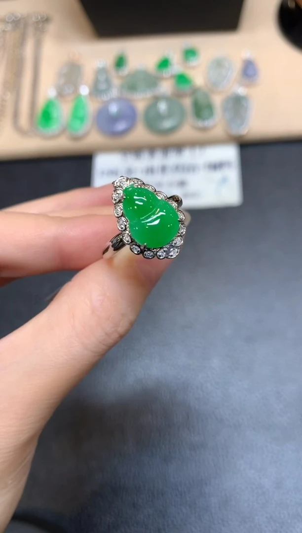 翡翠戒指18K金镶嵌两用款【无服务费