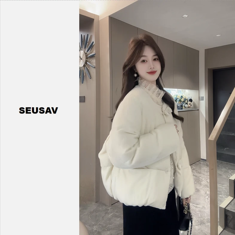 【笙箫家】人丝羽绒服外套.蝴蝶结款-新款气质休闲保暖