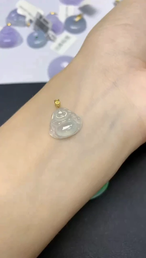 翡翠18K金镶嵌颈饰天然缅甸翡翠A货百元以上9元证书费自理