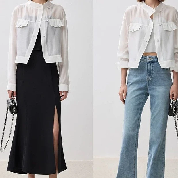 （176-180）品牌女装设计师新款百搭针织上衣牛仔裤半裙连衣裙外套