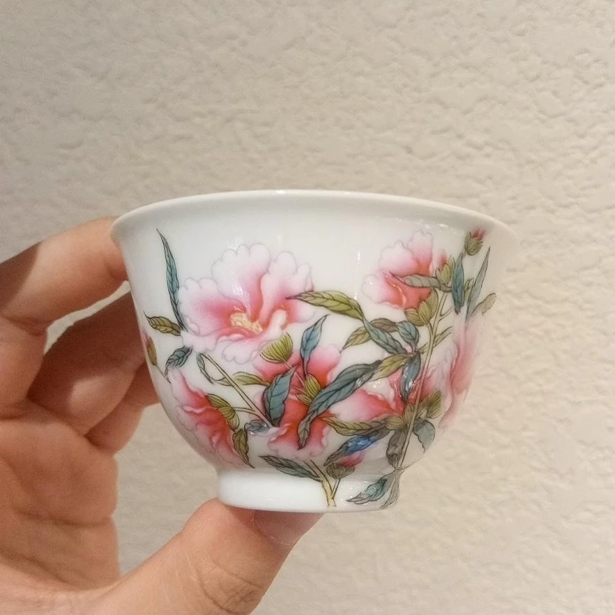 【珽珽溯源】溢珍堂 紫荆花小撇口杯 瓷器茶周边