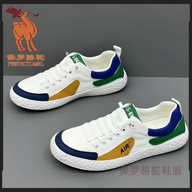 保罗骆驼2025新款舒适透气男鞋网面软底运动休闲鞋时尚潮流百搭鞋